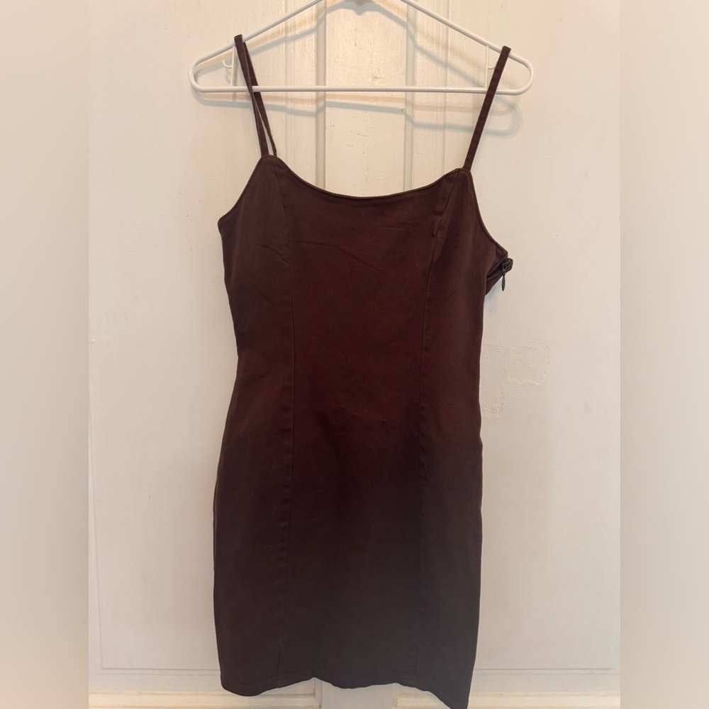 H&M chocolate brown mini dress size Small